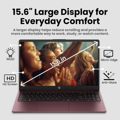 HP Ultrabook 15.6" Business Laptop Computer with Microsoft 365 • 2026 Edition • Intel 4-Core N200 CPU • 1.1TB Storage (1TB OneDrive + 128GB SSD) • Windows 11 • Copilot AI • no Mouse
