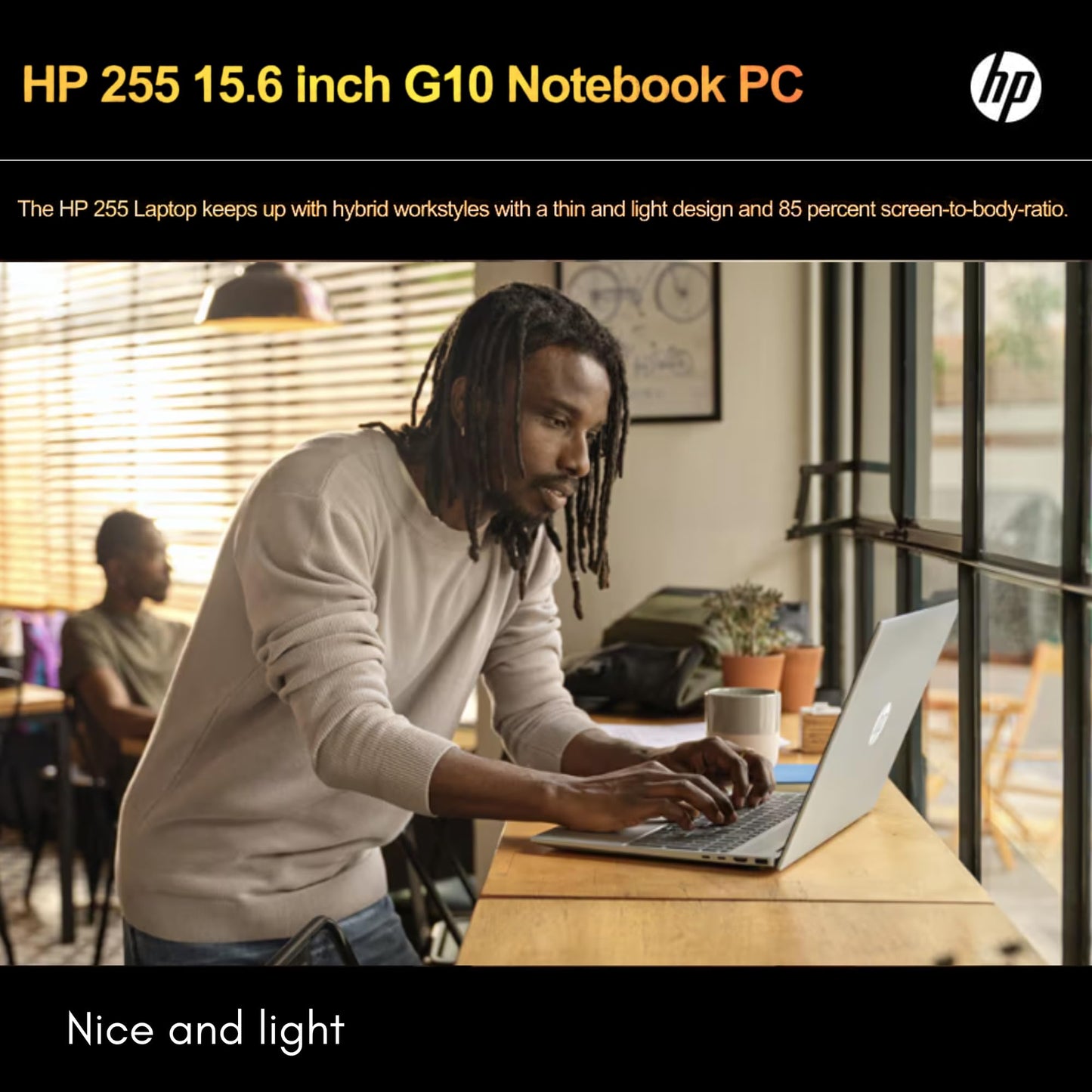 HP 255 G10 Laptop for Home or Work - Lifetime Microsoft Office 365 for Web - 15.6" Full HD - Ryzen 3 7330U (Beat Intel i5-1135G7) - 16GB RAM - 256GB SSD - HDMI - USB-C - Windows 11 w/o Mouse