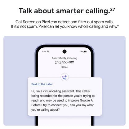 Google Pixel 9a with Gemini - Unlocked Android Smartphone with Incredible Camera and AI Photo Editing, All-Day Battery, and Powerful Security - Porcelain - 128 GB