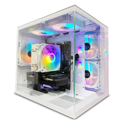 suevery Desktop Computers,32G RAM,1TB NVMe SSD,Core i5-12400F,RTX 3050 6G,Prebuilt Gaming PC,Tower Computer Gamer,Work,VR,4K,Home and Business WiFi 6 White