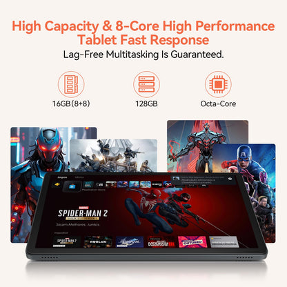 2026 Latest 11 Inch Tablet Android 15 Tablets with Octa Core Processor 16GB RAM 128GB ROM 1TB Expand Tablet with 7000mAh Battery, 21MP Camera, FHD Screen, GPS, 5G WiFi+2.4G WiFi, Deal Speaker, BT 5.0