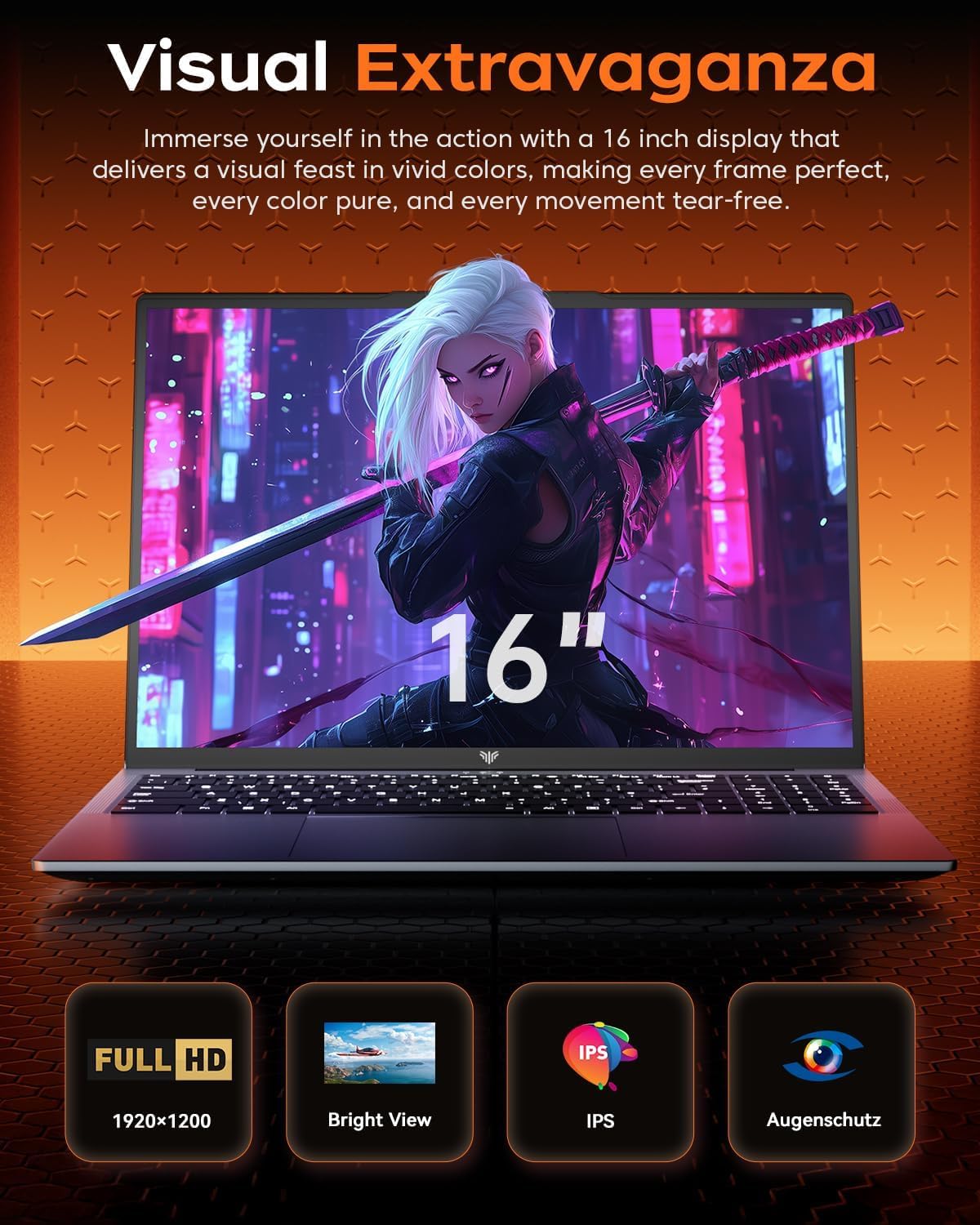 MALLRACE 2026 AMD Gaming Laptop, 16 inch Laptop Computer with AMD Ryzen 7 7730U Series(8C/16T, Up to 4.5GHz), 16GB RAM 512GB NVMe SSD Laptop, AMD Radeon Graphics, WiFi-6, Backlit KB, HDMI