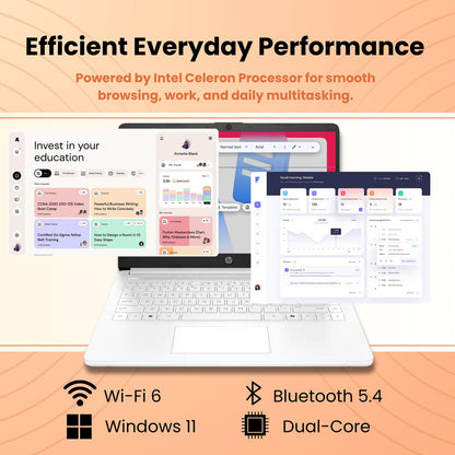 HP Ultrabook Laptop with Microsoft Copilot AI & Office 365 • Intel High Performance CPU • 8GB RAM • 1.3TB Storage (320GB SSD and 1TB OneDrive) • Windows 11 w/o Mouse