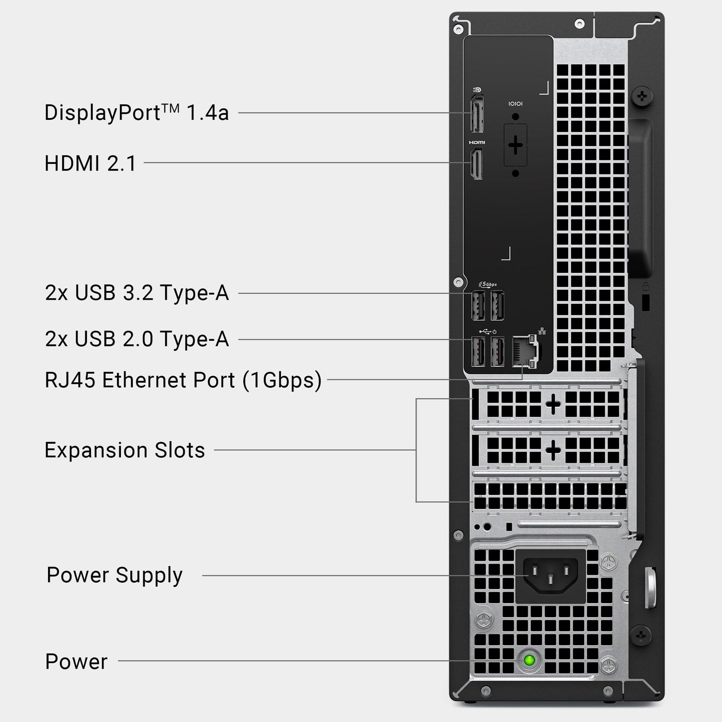 Dell Slim Desktop ECS1250 - Intel Core Ultra 5-225 Processor, Intel UHD Graphics, 16GB Memory, 512GB M.2 SSD, 3.0 SD Card Reader, Dell Wired Keyboard and Mouse, Windows 11 Home, Onsite+Migrate Service