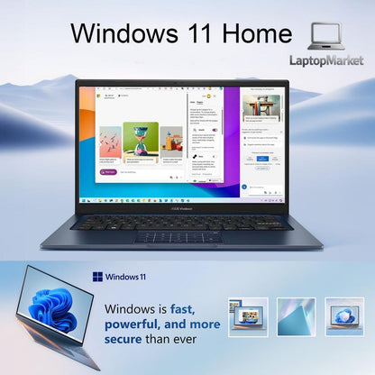 Customized ASUS Vivobook 14 FHD Laptop | Intel 13th Core i3, Up to 4.5GHz | 8/12/16/24/40GB DDR4 RAM | 256GB/512GB/1TB/2TB/4TB PCIe SSD | Win 11 | Wi-Fi 6E | HDMI | NumberPad | Thin & Light