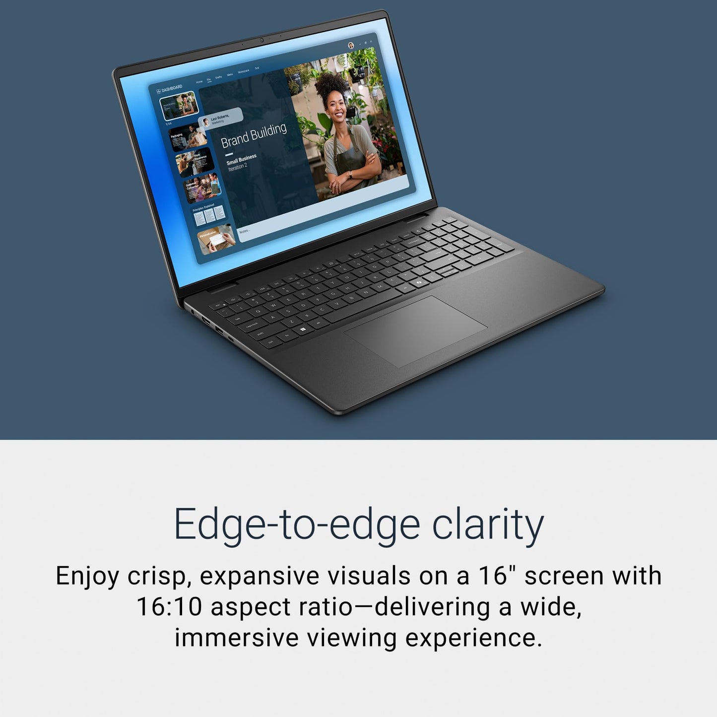 Dell 16 Laptop DC16250-16.0-inch 16:10 FHD+ Touch Display, Intel Core 5 120U Processor, 16GB DDR5 RAM, 512GB SSD, Intel Graphics, Windows 11 Home, 1 Year Basic Onsite Service - Carbon Black