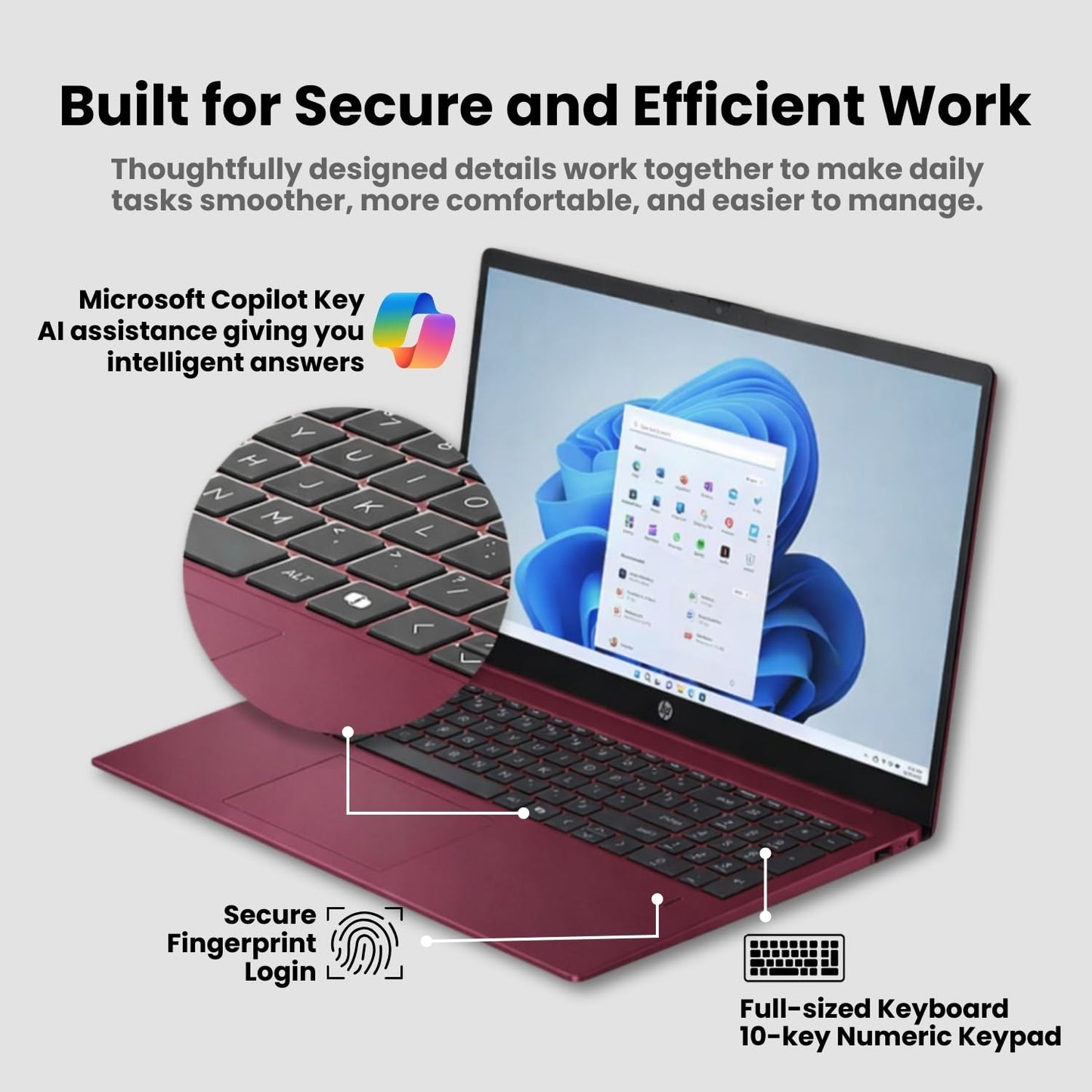 HP Ultrabook 15.6" Business Laptop Computer with Microsoft 365 • 2026 Edition • Intel 4-Core N200 CPU • 1.1TB Storage (1TB OneDrive + 128GB SSD) • Windows 11 • Copilot AI • no Mouse