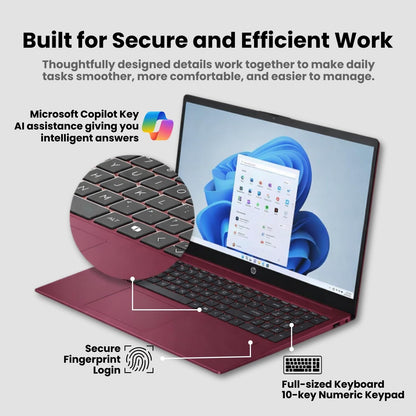HP Ultrabook 15.6" Business Laptop Computer with Microsoft 365 • 2026 Edition • Intel 4-Core N200 CPU • 1.1TB Storage (1TB OneDrive + 128GB SSD) • Windows 11 • Copilot AI • no Mouse