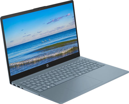HP 2024 Portable 15'' HD Micro-Edge IPS Laptop, Intel Pentium Processor Up to 3.68GHz, 16GB DDR4, 128GB SSD, HDMI, Webcam, Ultra-Fast 6th Gen WiFi, Windows 11 OS, Dale Blue,