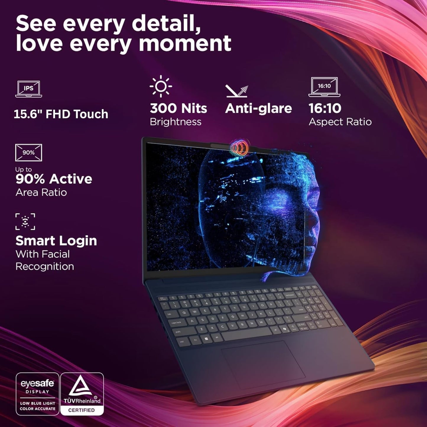 Lenovo 15.6" FHD Touchscreen Laptop w/MS Office 365 for The Web, 13th Gen Intel 10-Core i5-1335U(Beats i7-1255U), 8GB RAM, 756GB Storage(256GB SSD+500GB External Drive), Windows 11, WOWPC, No Mouse