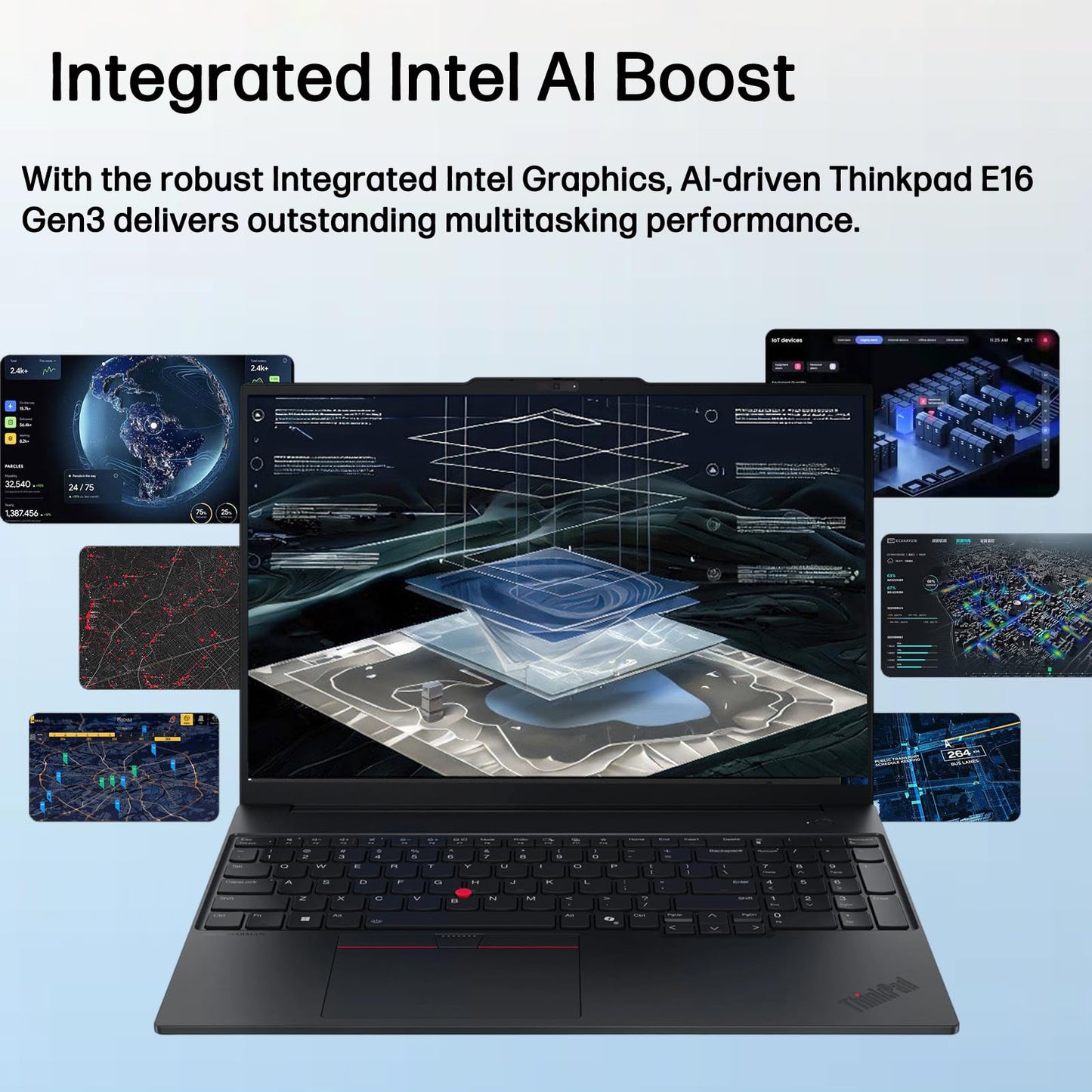 Lenovo ThinkPad E16 Laptop Computer for Business, Intel Ultra 5 225H (up to 4.9 GHz), 16GB DDR5 & 512GB PCIe SSD, Triple 4K Display Output, Fingerprint Reader, Windows 11 Pro, Carbon Black