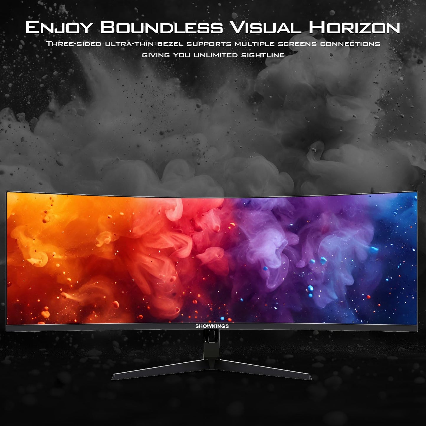 SHOWKINGS 49 Inch Curved Ultrawide QHD Gaming Monitor, 1500R 165Hz 32:9 QHD 5120x1440 Computer Monitor, 127% sRGB VESA Display HDR, Supports Wall Mounted Installation, Eye Care