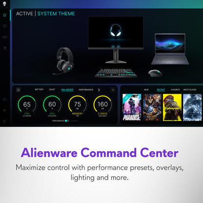 Alienware 16 Aurora Gaming Laptop AC16250-16" WQXGA 120Hz Display, Intel Core 7-240H Processor, 16GB DDR5 RAM, 1TB SSD, NVIDIA GeForce RTX 5050 8GB Graphics, Windows 11 Home, Onsite Service - Blue