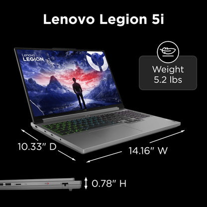 Lenovo Legion 5i Gaming Laptop - NVIDIA GeForce RTX 4070 8G - 16” WQXGA Display - Intel Core i7-14650HX - 32GB RAM - 512GB SSD - Windows 11 Home - Luna Grey