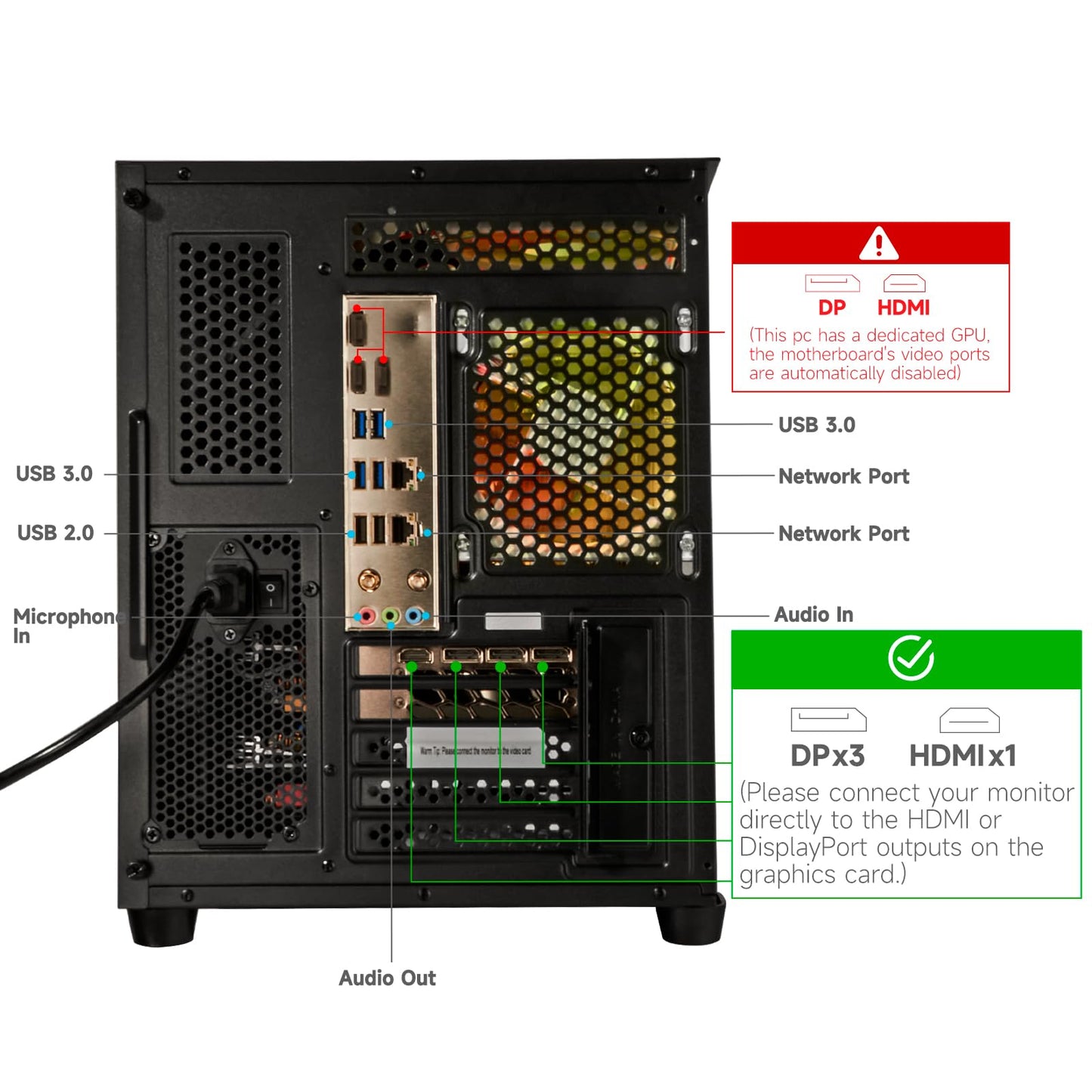 LXZ Gaming PC Desktop Computer, Core i9-13900HX, GeForce RTX 5060, 32GB DDR5 RAM, 1TB NVMe 3.0 SSD, Wi-Fi 6-4K 8K VR Ready Gaming & Streaming PC for Gamers & Creators