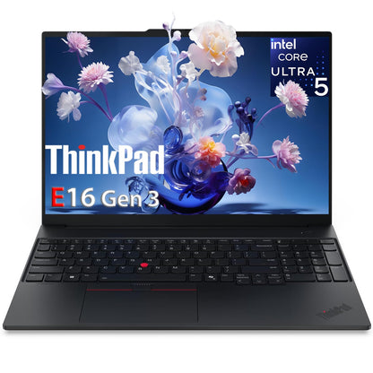 Lenovo ThinkPad E16 Laptop Computer for Business, Intel Ultra 5 225H (up to 4.9 GHz), 16GB DDR5 & 512GB PCIe SSD, Triple 4K Display Output, Fingerprint Reader, Windows 11 Pro, Carbon Black