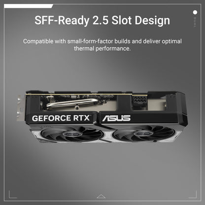 ASUS Dual GeForce RTX™ 5060 8GB GDDR7 OC Edition (PCIe 5.0, 8GB GDDR7, DLSS 4, HDMI 2.1b, DisplayPort 2.1b, 2.5-Slot Design, Axial-tech Fan Design, 0dB Technology, and More)