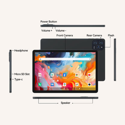 2026 Latest 11 Inch Tablet Android 15 Tablets with Octa Core Processor 16GB RAM 128GB ROM 1TB Expand Tablet with 7000mAh Battery, 21MP Camera, FHD Screen, GPS, 5G WiFi+2.4G WiFi, Deal Speaker, BT 5.0