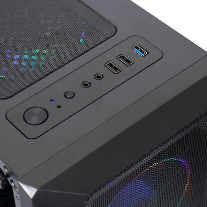 MXZ Gaming PC Computer R5 3500X, RX580, 8G DDR4, NVME 500G, B450,6RGB Fans,Windows 11 Pro Ready to use, Gamer Desktop Computer(R5 3500X| RX580)