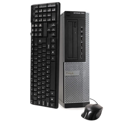 Refurbish Dell Desktop Computer Package Compatible with Dell Optiplex 7010 Intel Quad Core i5 3.2GHz, 8GB Ram, 500GB HDD, 19-inch LCD, DVD, WiFi, Keyboard, Mouse, Windows 11 Pro