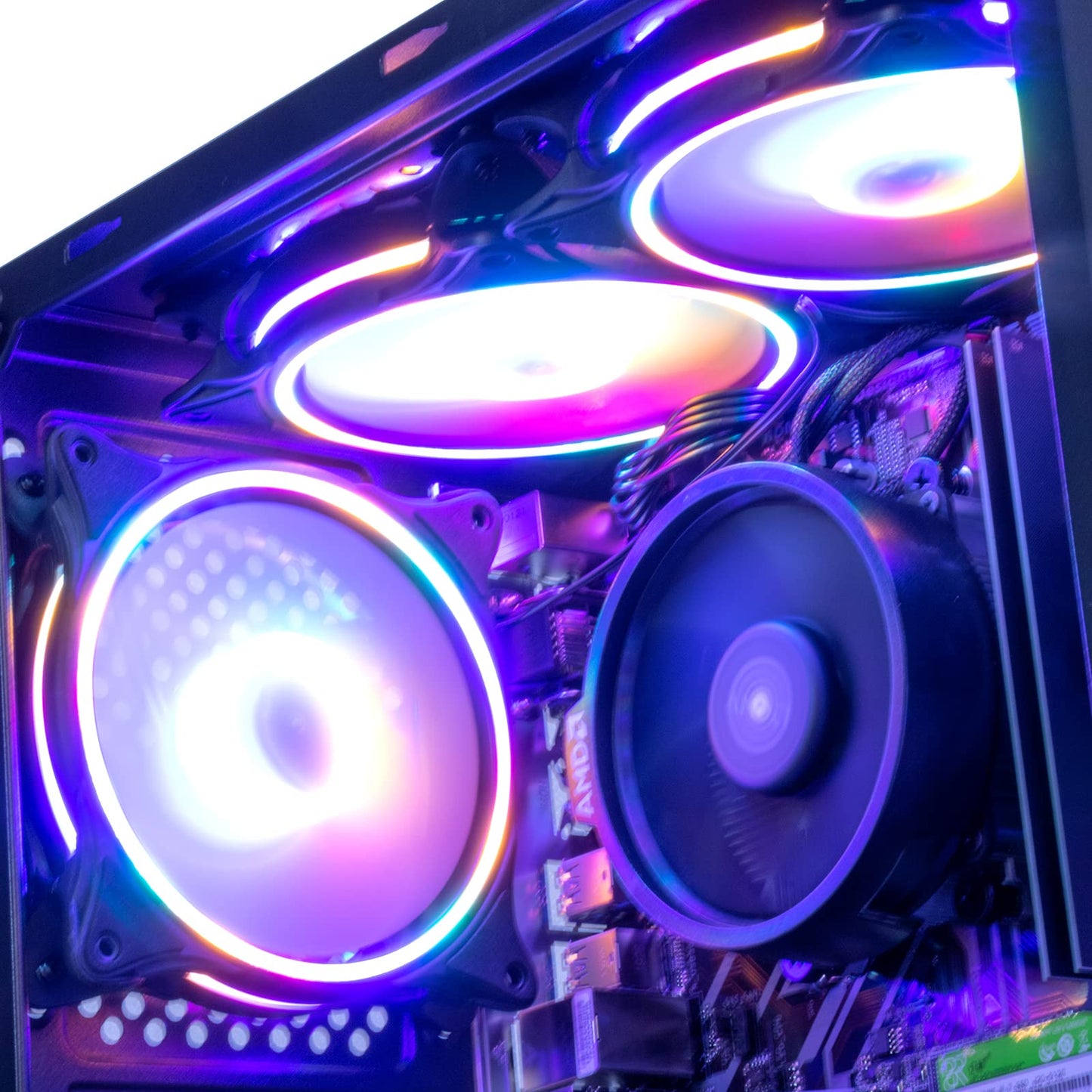 MXZ Gaming PC Computer R5 3500X, RX580, 8G DDR4, NVME 500G, B450,6RGB Fans,Windows 11 Pro Ready to use, Gamer Desktop Computer(R5 3500X| RX580)