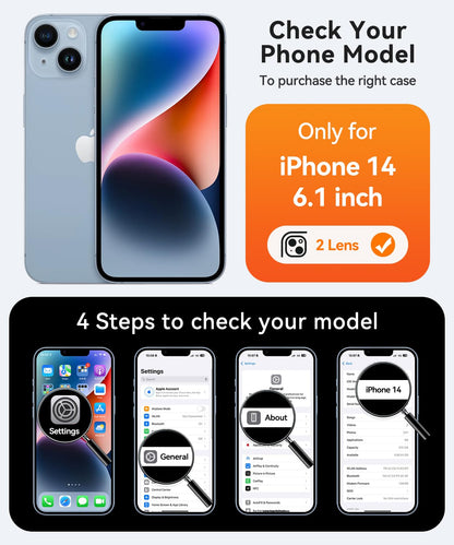 CANSHN Magnetic for iPhone 14 Case, Upgraded [Full Camera Protection] [Compatible with Magsafe] [Translucent Matte] Shockproof Protective Phone Case for iPhone 14 6.1" - Deep Purple