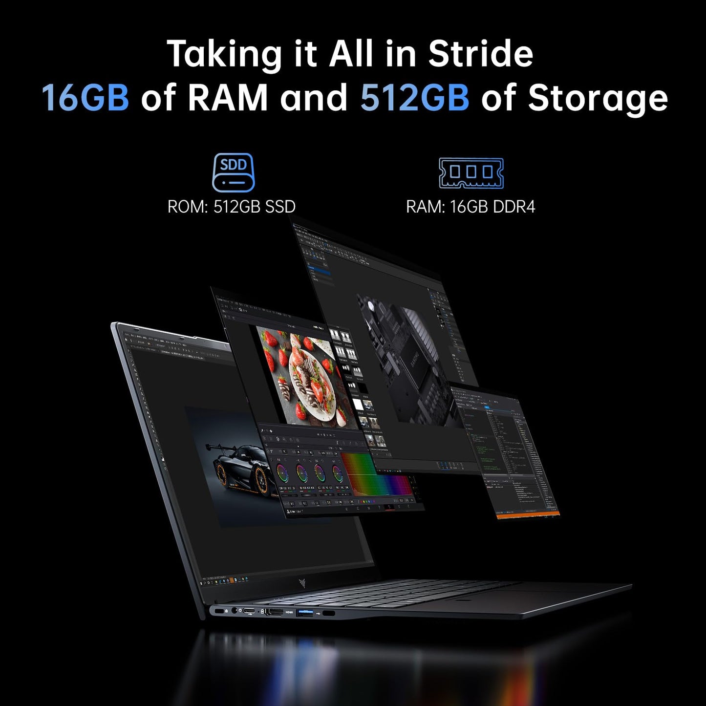 MALLRACE 15.6" IPS Light Gaming Laptop, AMD Ryzen 3 4300U(4C/4T,Beat Intel Processor N100,up to 3.7GHz) Computer with Numbers Keyboard Type-C Charger WiFi 5 BT5.0, 54.72Wh Battery for Student and Home