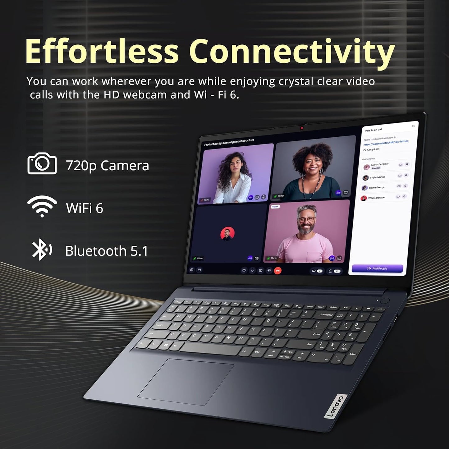 Lenovo Latest 15.6'' FHD Touchscreen Laptop with Microsoft Office for Web, Powerful 13th Intel Core i5 Processor (Beats 12th i7), 16GB RAM, 628GB SSD (500GB External), Windows 11, Long Battery Life