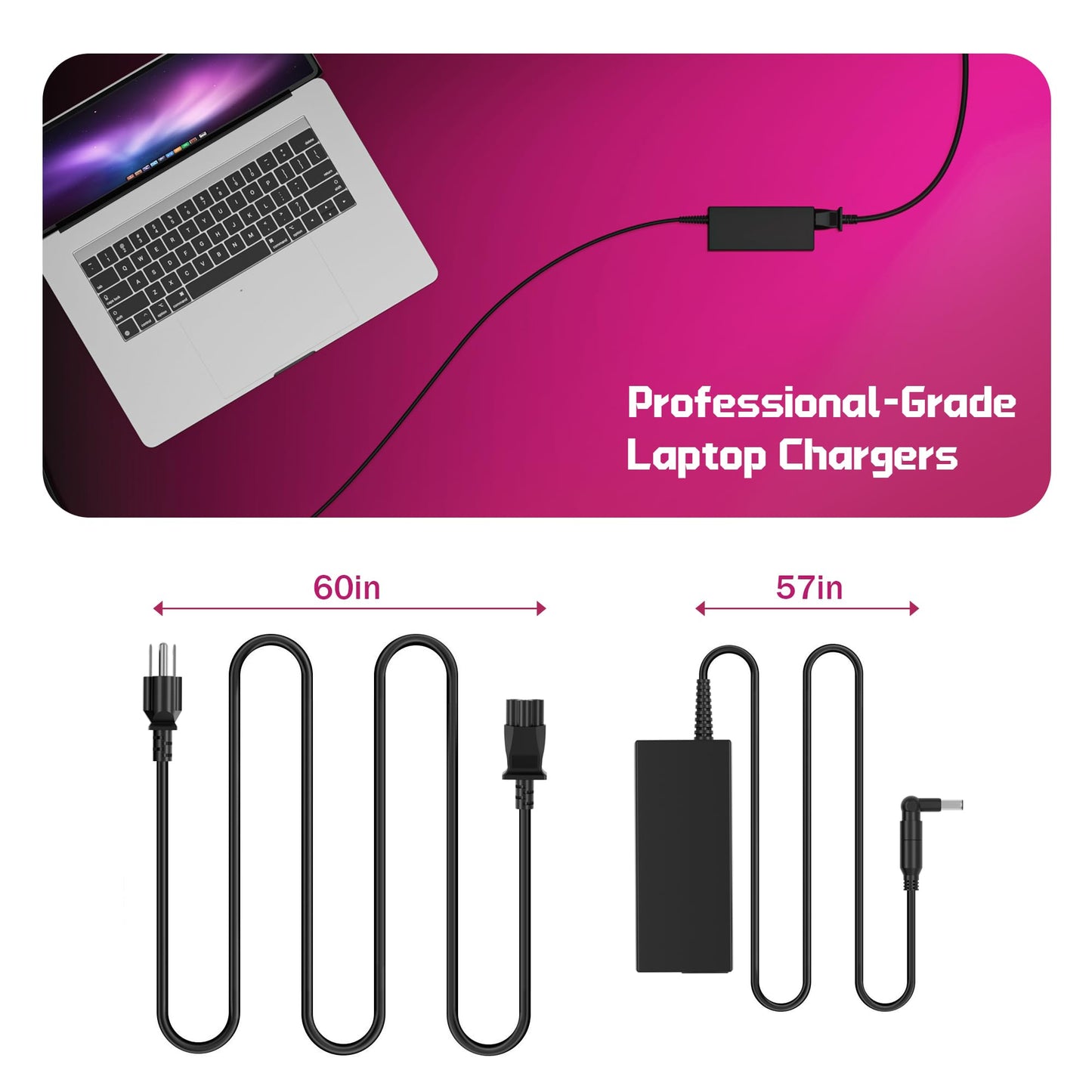GreBed 90W Universal Laptop Charger AC Adapter Replacement for Lenovo HP Dell ASUS Acer Samsung Sony Fujitsu Notebook Ultrabook Chromebook Latitude Inspiron Pavilion Power Supply Cord with 15 Tips