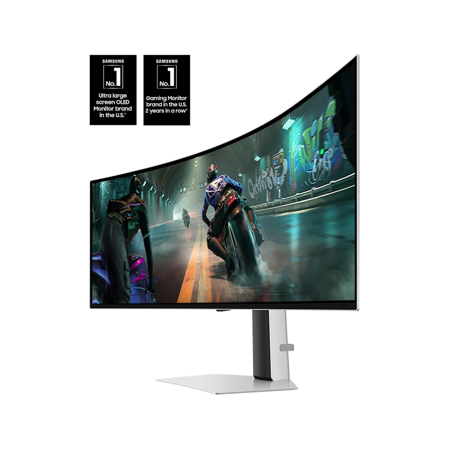 Samsung 49" Odyssey OLED G9 (G91SD) Dual QHD QD-OLED G-Sync Compatible Curved Gaming Monitor, 144Hz, 0.03ms, AMD FreeSync Premium Pro, Ergonomic Stand, 3 Year Warranty, LS49DG910SNXZA, 2024