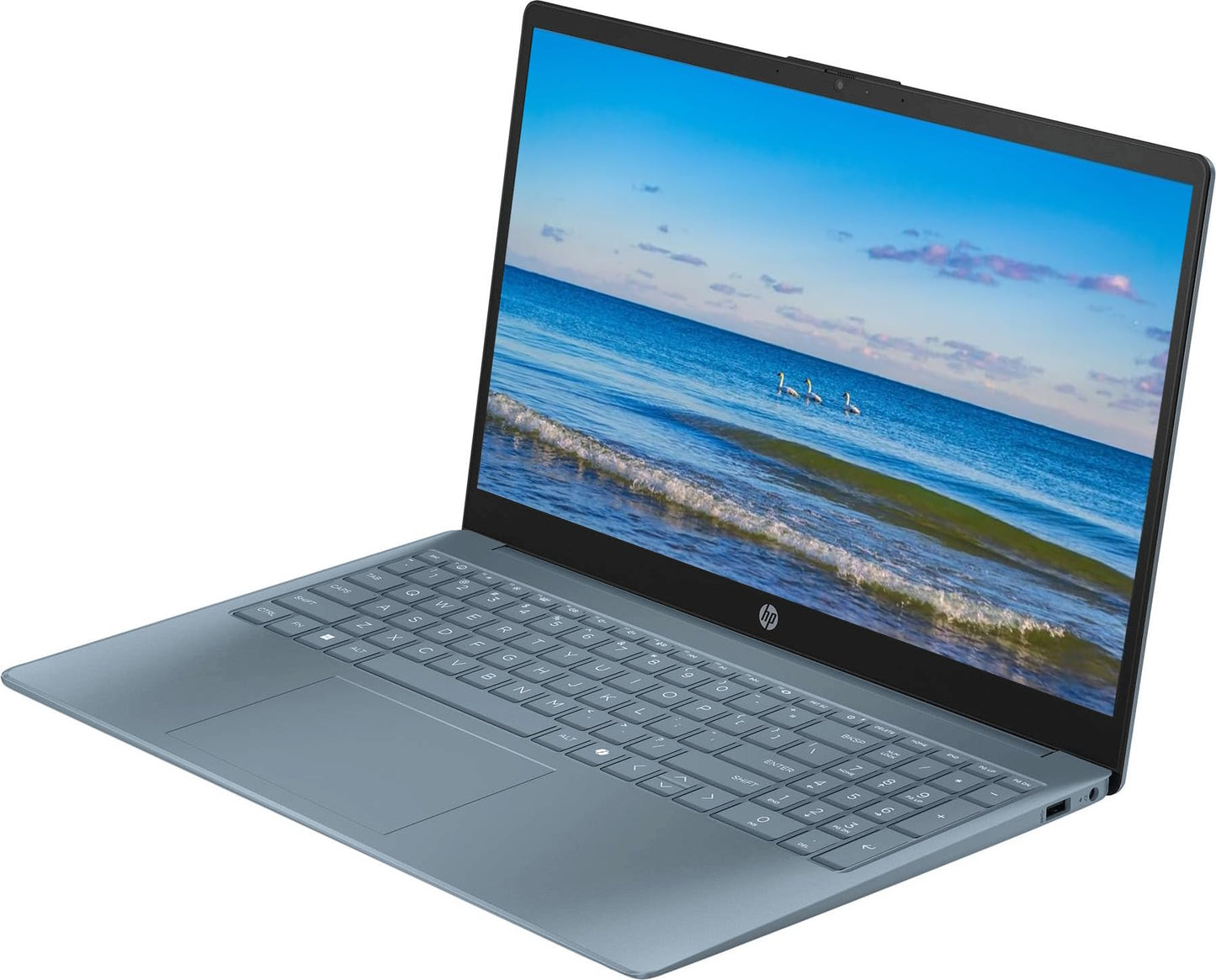 HP 2024 Portable 15'' HD Micro-Edge IPS Laptop, Intel Pentium Processor Up to 3.68GHz, 16GB DDR4, 128GB SSD, HDMI, Webcam, Ultra-Fast 6th Gen WiFi, Windows 11 OS, Dale Blue,