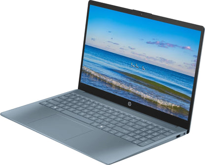 HP 2024 Portable 15'' HD Micro-Edge IPS Laptop, Intel Pentium Processor Up to 3.68GHz, 16GB DDR4, 128GB SSD, HDMI, Webcam, Ultra-Fast 6th Gen WiFi, Windows 11 OS, Dale Blue,