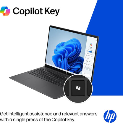HP OmniBook 3 16 inch Laptop PC, 2K Touchscreen, AMD Ryzen 3 30, 8 GB RAM, 256 GB SSD, AMD Radeon 610M GPU, Windows 11 Home, Mica Silver, 16-by0199nr