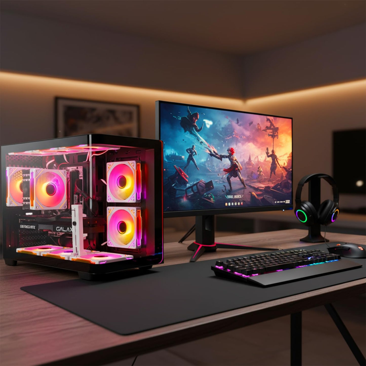 LXZ Gaming PC Desktop Computer, Core i9-13900HX, GeForce RTX 5060, 32GB DDR5 RAM, 1TB NVMe 3.0 SSD, Wi-Fi 6-4K 8K VR Ready Gaming & Streaming PC for Gamers & Creators