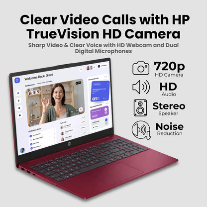 HP Ultrabook 15.6" Business Laptop Computer with Microsoft 365 • 2026 Edition • Intel 4-Core N200 CPU • 1.1TB Storage (1TB OneDrive + 128GB SSD) • Windows 11 • Copilot AI • no Mouse