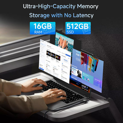 MAXVELTH 15.6 Inch Laptop 16GB RAM 512GB SSD, Gold Pentium Processor (Up to 3.4GHz), Expandable to 1TB, IPS FHD Display, 38WH, USB3.2, Type-C, HDMI, WiFi 5, Win11 Laptop, Notebook Laptops