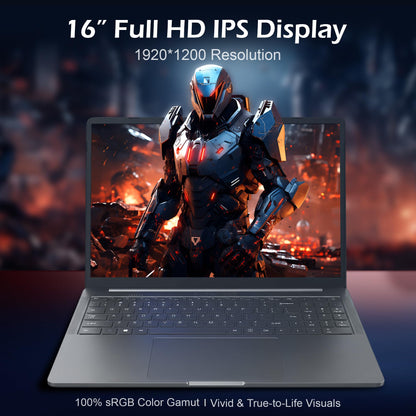 16 inch Touchscreen Laptop,Laptop Computer with Quad Core N95 Processor (Up to 3.4GHz),16GB RAM 512GB SSD Storage,Backlit Keyboard, Fingerprint Reader, BT5.2, WiFi 6 ,Thin & Light,Metal Body,Gray