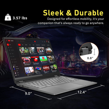 Lenovo IdeaPad Flex 5i 14" WUXGA 2-in-1 Touchscreen Chromebook, Intel i3-1315U, 8GB RAM, 288GB Storage(128GB eMMC+160GB Docking Station), UHD Graphics, Backlit Keyboard, Wi-Fi 6E, Chrome OS, Gray