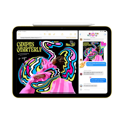 Apple iPad 11-inch: A16 chip, 11-inch Model, Liquid Retina Display, 128GB, Wi-Fi 6, 12MP Front/12MP Back Camera, Touch ID, All-Day Battery Life — Yellow