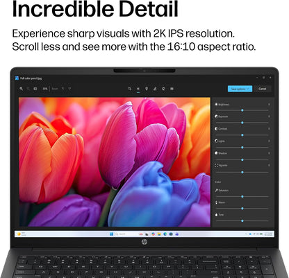 HP OmniBook 3 16 inch Laptop PC, 2K Touchscreen, AMD Ryzen 3 30, 8 GB RAM, 256 GB SSD, AMD Radeon 610M GPU, Windows 11 Home, Mica Silver, 16-by0199nr