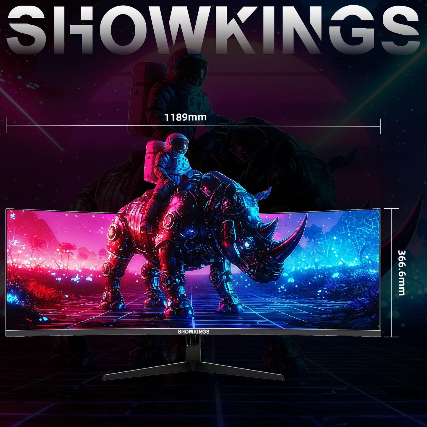 SHOWKINGS 49 Inch Curved Ultrawide QHD Gaming Monitor, 1500R 165Hz 32:9 QHD 5120x1440 Computer Monitor, 127% sRGB VESA Display HDR, Supports Wall Mounted Installation, Eye Care