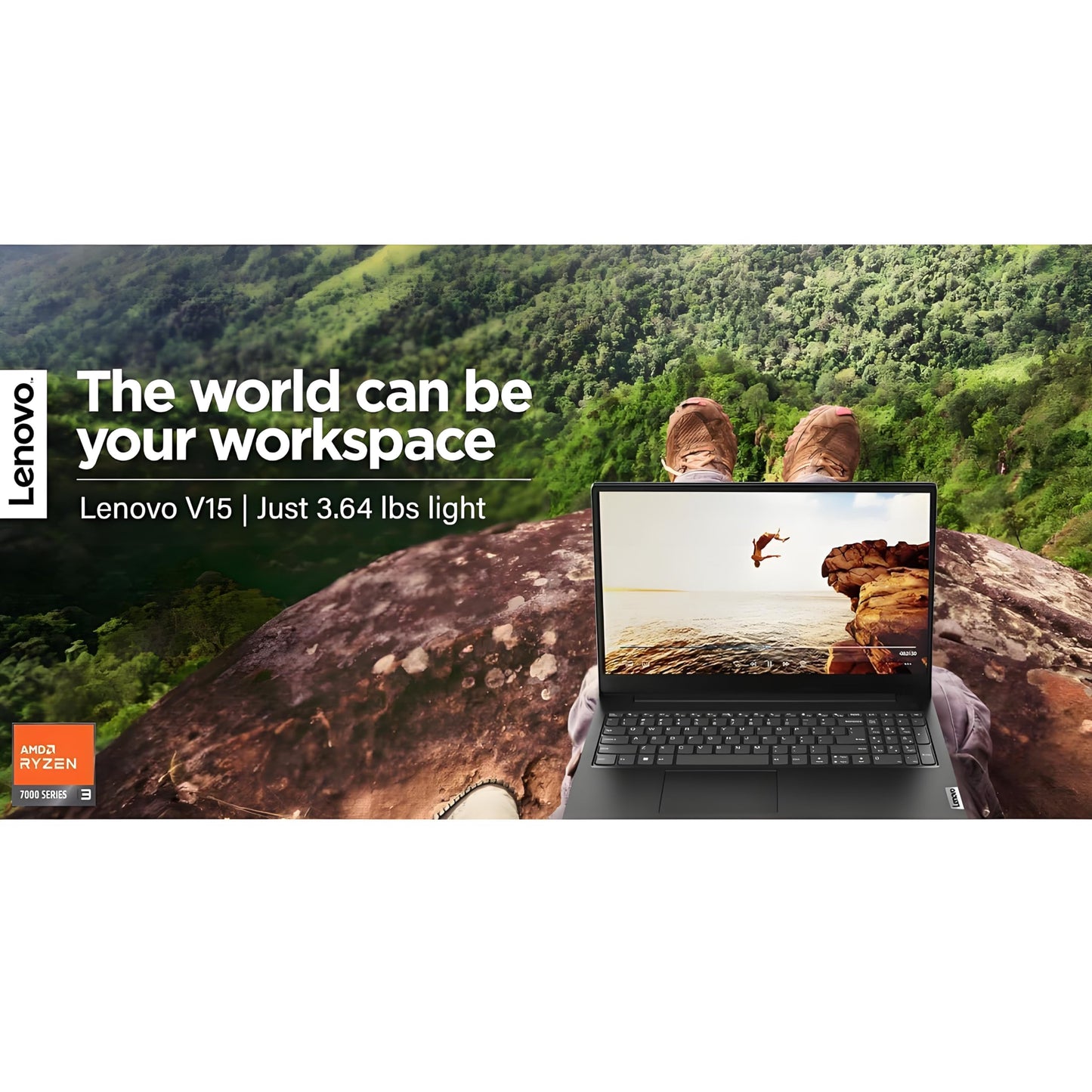 Lenovo 2026 New V15 Laptop for Student & Business with Microsoft Office on the Web, AMD Ryzen 3 7320U (Beat i7-1065G7), 15.6'' FHD, 16GB RAM, 256GB SSD, Ethernet Port RJ-45, Windows 11 Pro, No Mouse