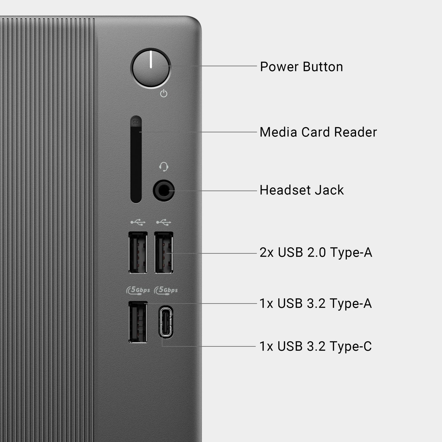 Dell Slim Desktop ECS1250 - Intel Core Ultra 5-225 Processor, Intel UHD Graphics, 16GB Memory, 512GB M.2 SSD, 3.0 SD Card Reader, Dell Wired Keyboard and Mouse, Windows 11 Home, Onsite+Migrate Service