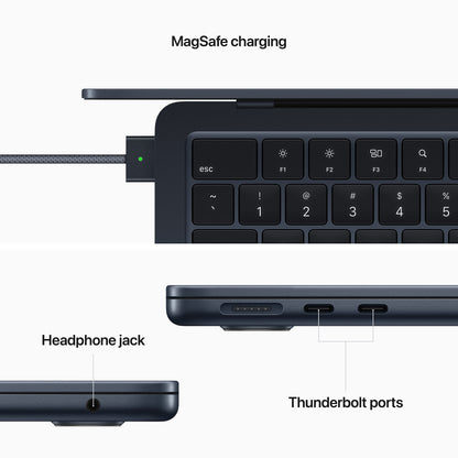 Apple 2022 MacBook Air with Apple M2 Chip 13-inch, 16GB RAM, 512GB SSD Storage Midnight (Renewed)