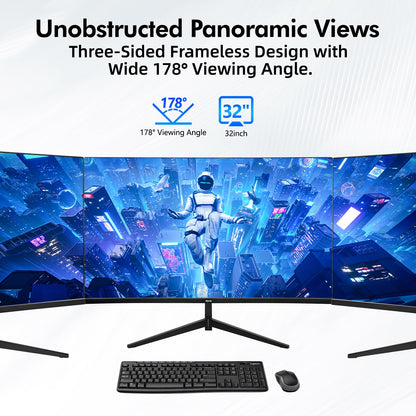 Computer Monitor, 4K Computer Monitor (3840 x2160) up to 120Hz, Gaming Monitor 32", Gaming Monitors w/ 99% sRGB, AMD FreeSync, IPS Panel,Computer Monitors w/ 1ms Display, VESA Mountable, Black