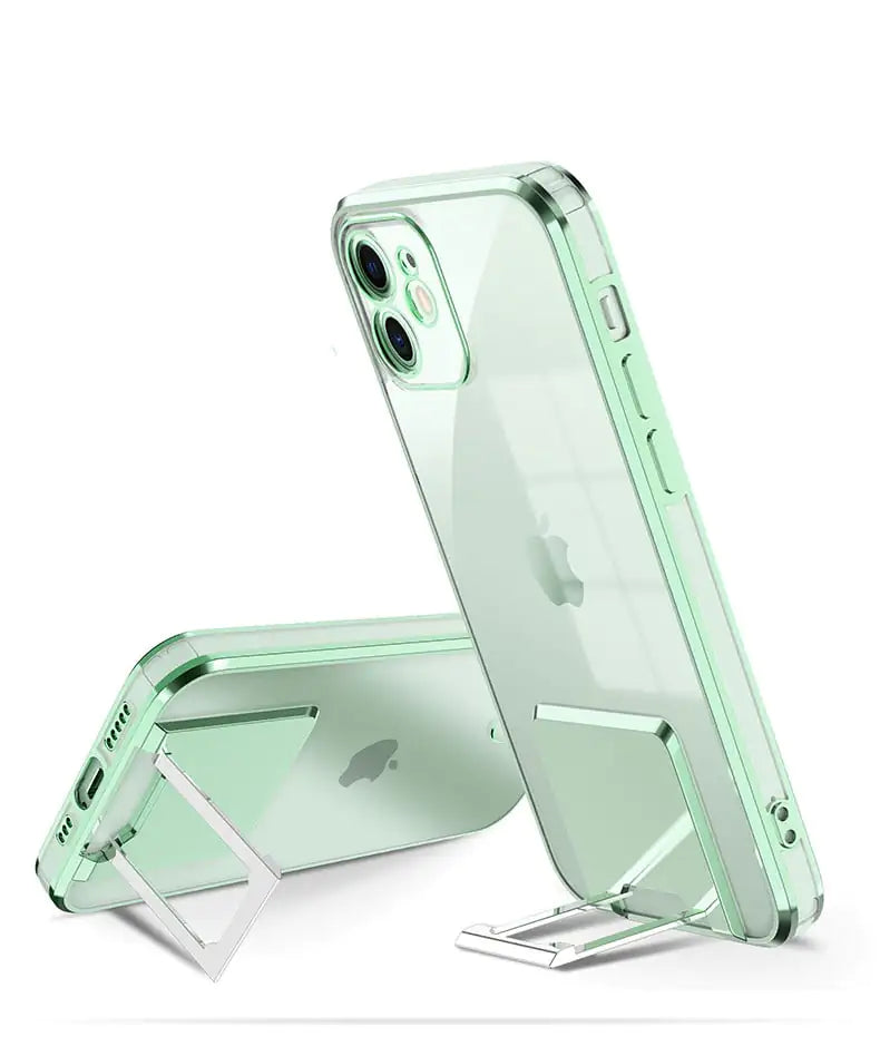 Electroplated Transparent Bracket Phone Case Cover