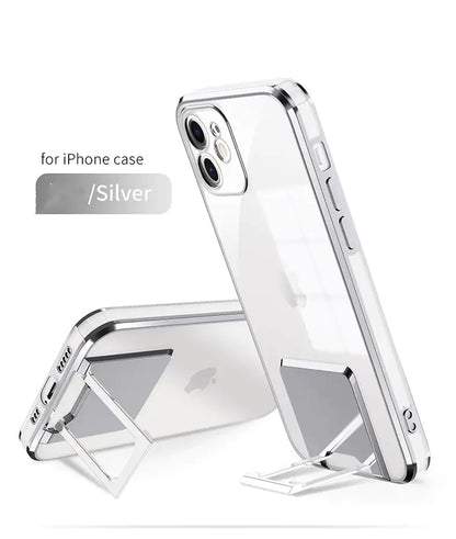 Electroplated Transparent Bracket Phone Case Cover