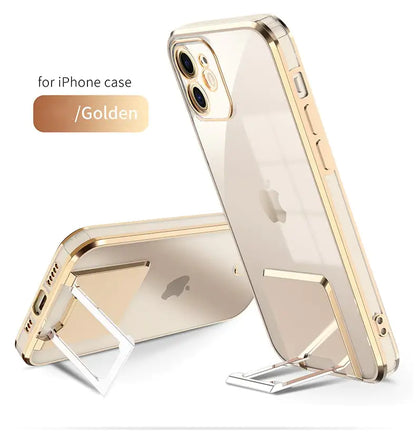 Electroplated Transparent Bracket Phone Case Cover