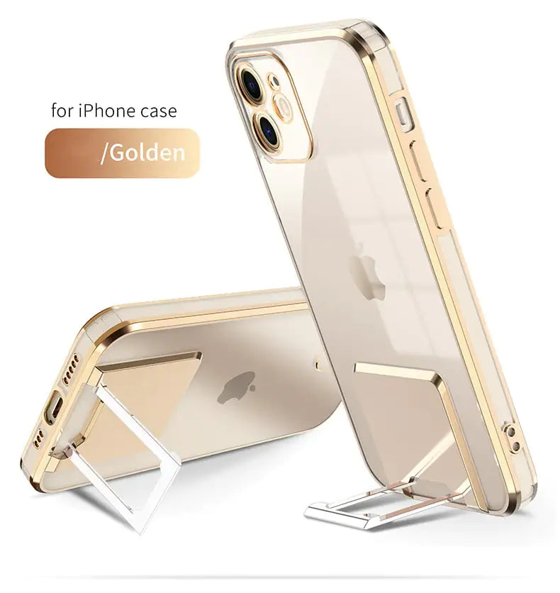 Electroplated Transparent Bracket Phone Case Cover