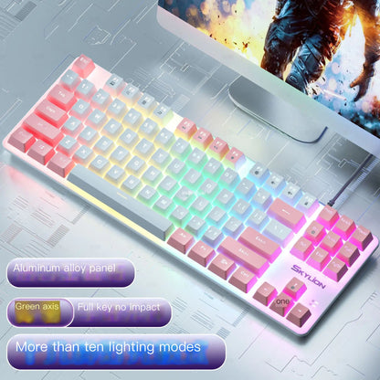 H87 Mechanical Wired Dual Color Keyboard for Gaming